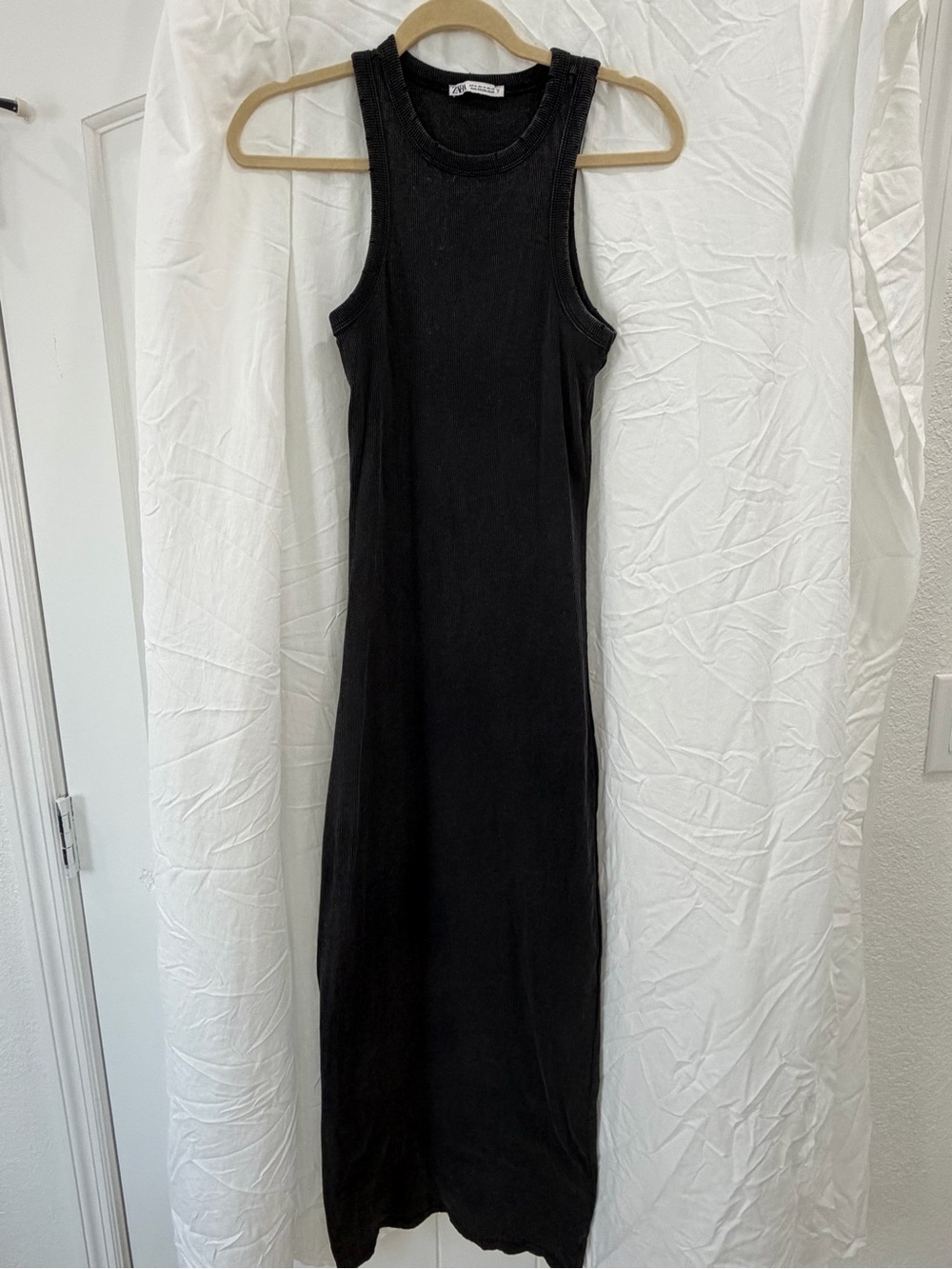 Zara Black Sleeveless Maxi Tank Dress